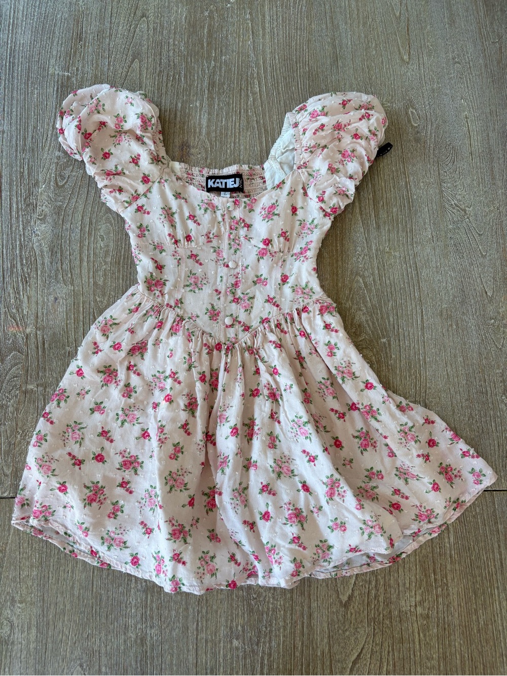 KatieJ Pink Floral Ruffled Sleeve Girls' Dress